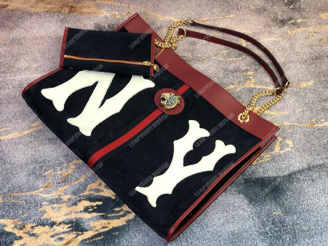G*u*i rajah large tote with ny yankees patch