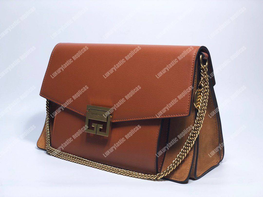 Givenchy Medium GV3 Bag In Leather And Suede Cognac