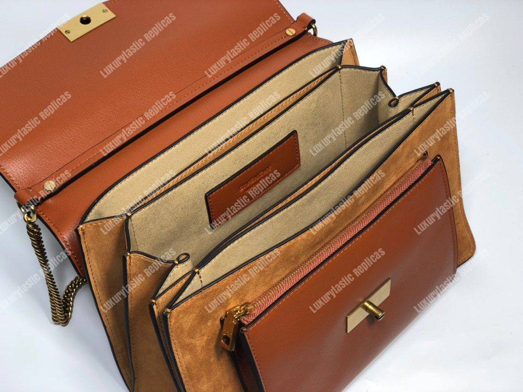 Givenchy Medium GV3 Bag In Leather And Suede Cognac