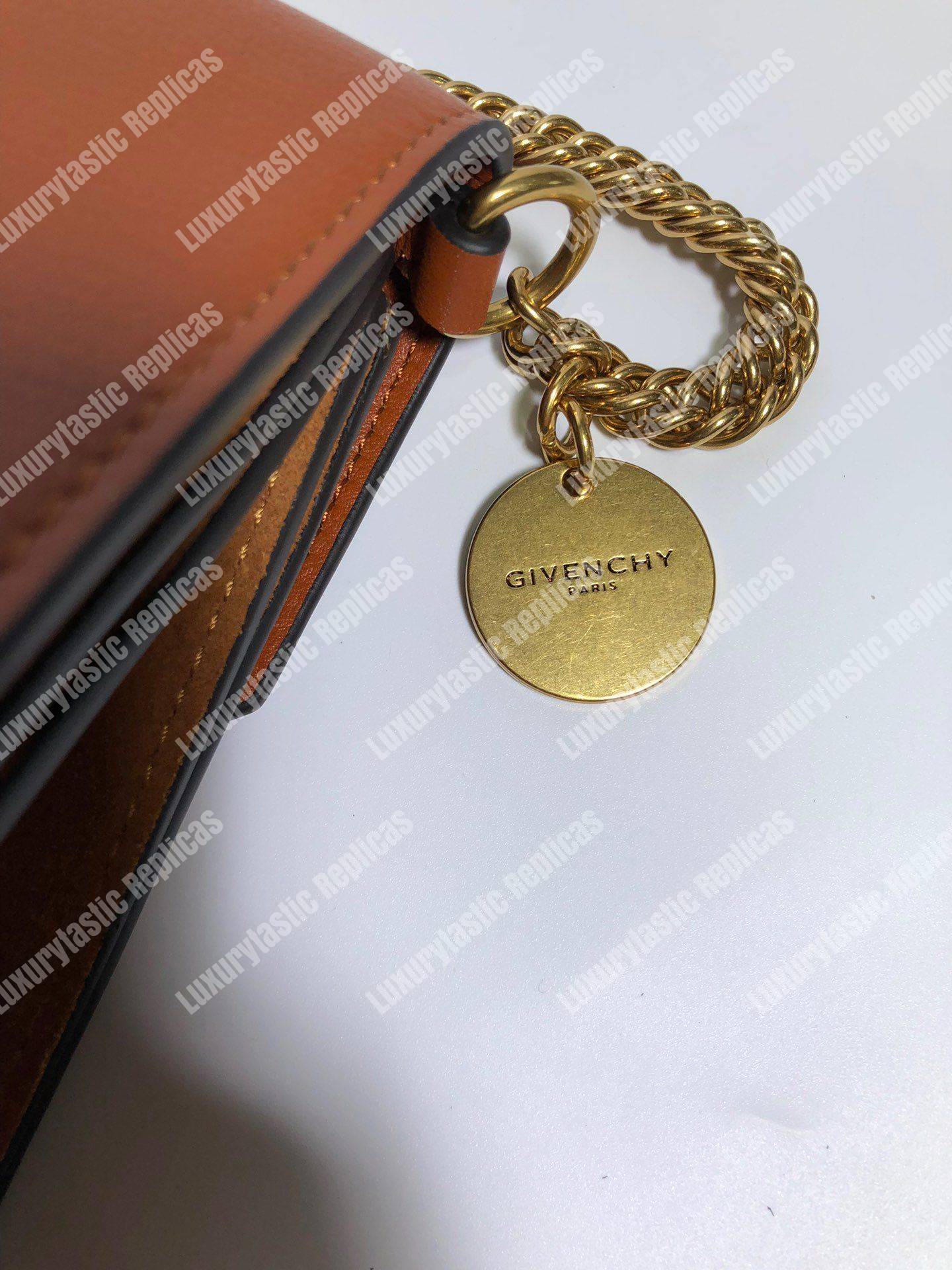 Givenchy Medium GV3 Bag In Leather And Suede Cognac