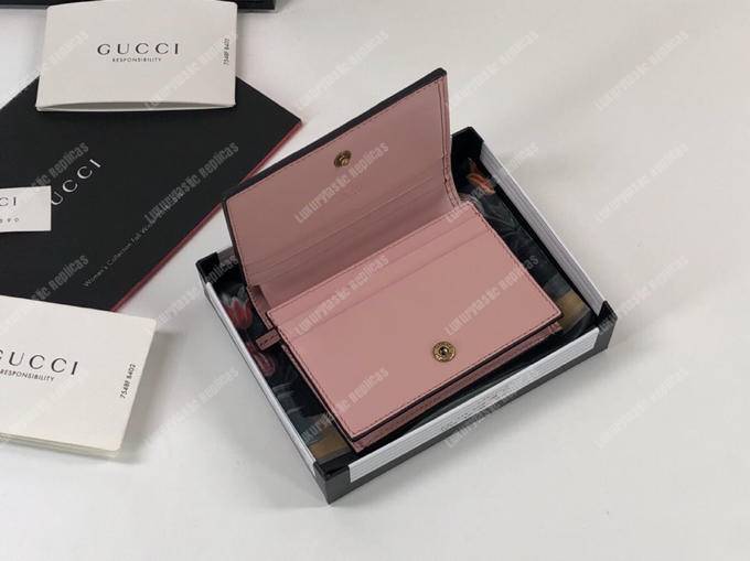 G*u*i signature card case with cat pink