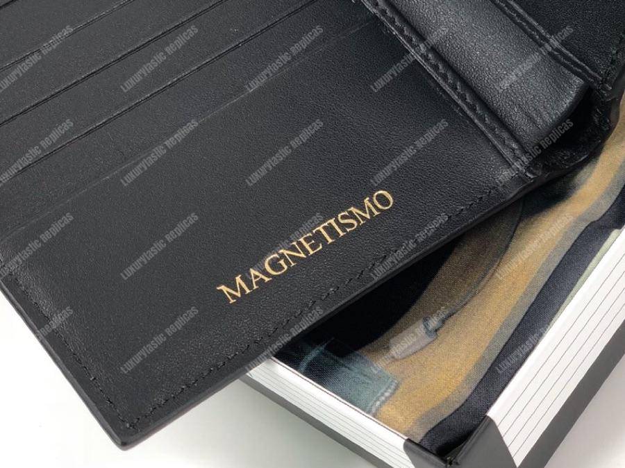 g*u*i G*u*iy print leather bi-fold wallet black