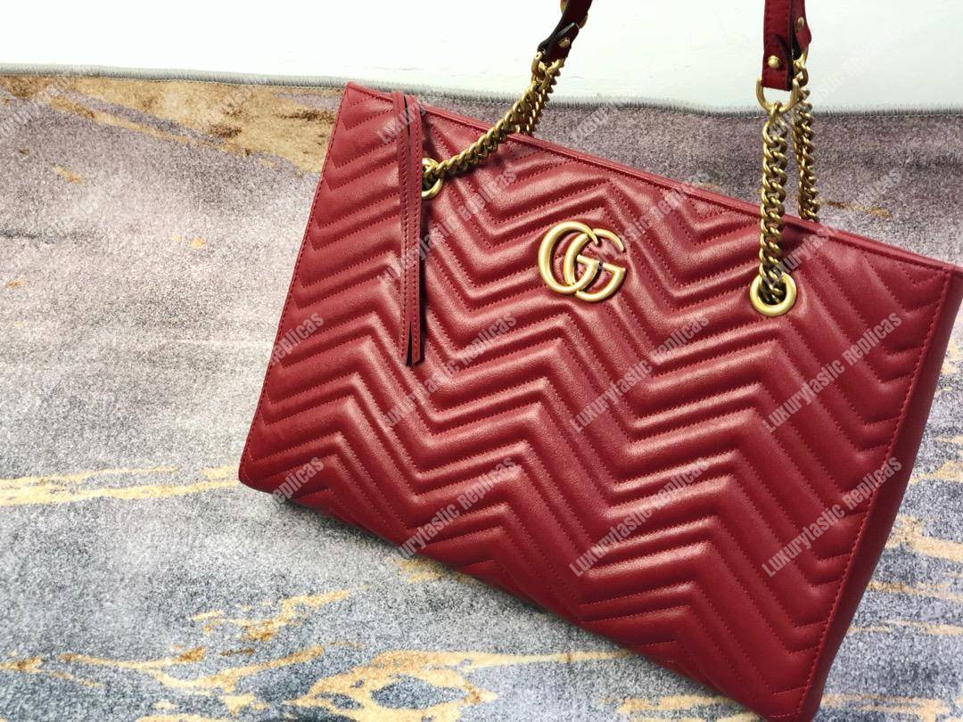 G*u*i gg marmont matelassé medium tote bag wine red pre-fall 2018