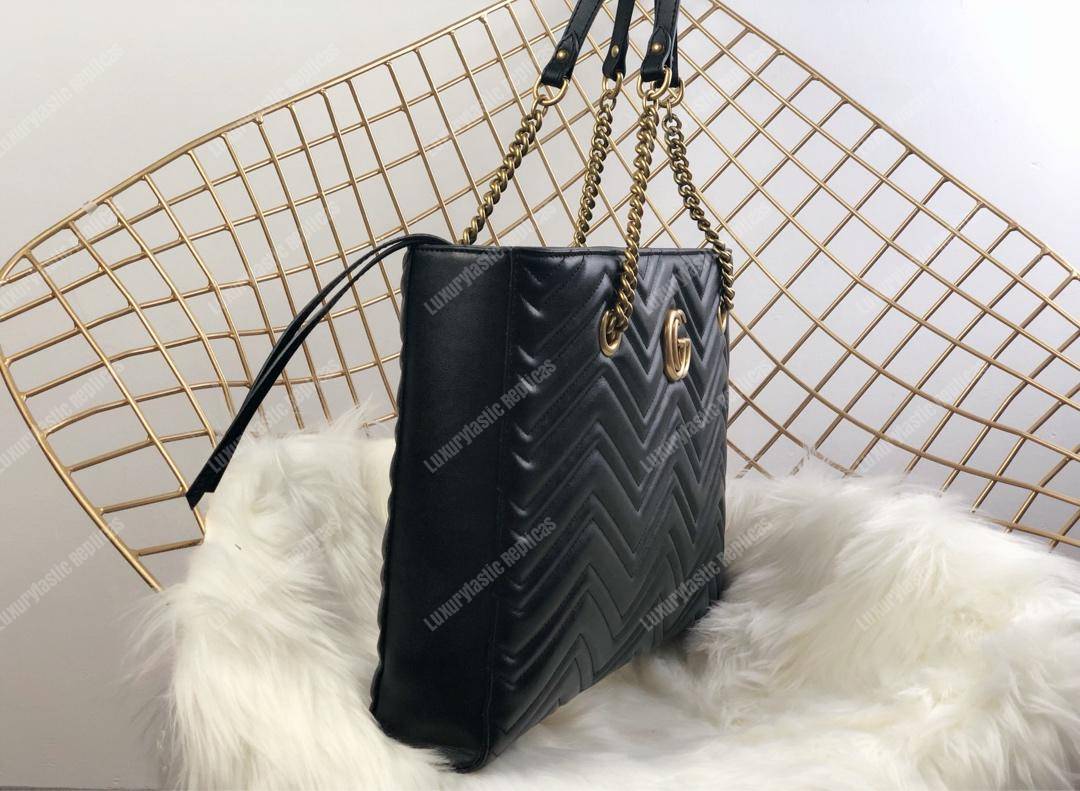 G*u*i gg marmont matelassé medium tote bag black pre-fall 2018