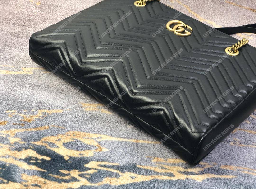 G*u*i gg marmont matelassé medium tote bag black pre-fall 2018