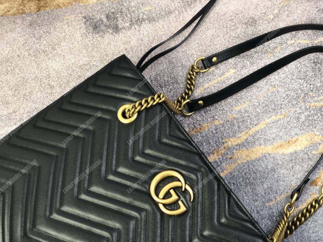 G*u*i gg marmont matelassé medium tote bag black pre-fall 2018