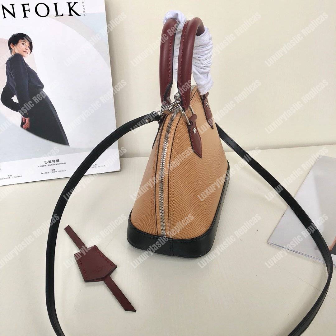 LV Alma BB Epi Leather Camel Black
