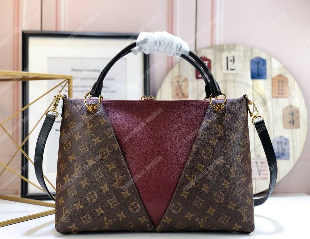 LV V Tote MM Monogram Bordeaux