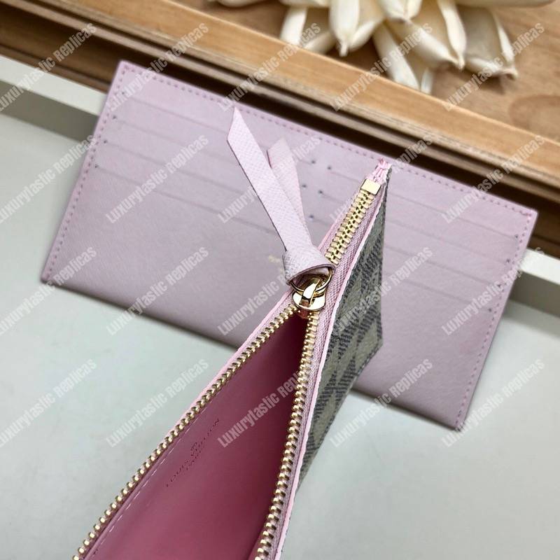 LV Pochette Félicie Damier Azur Soft Canvas Eau de Rose