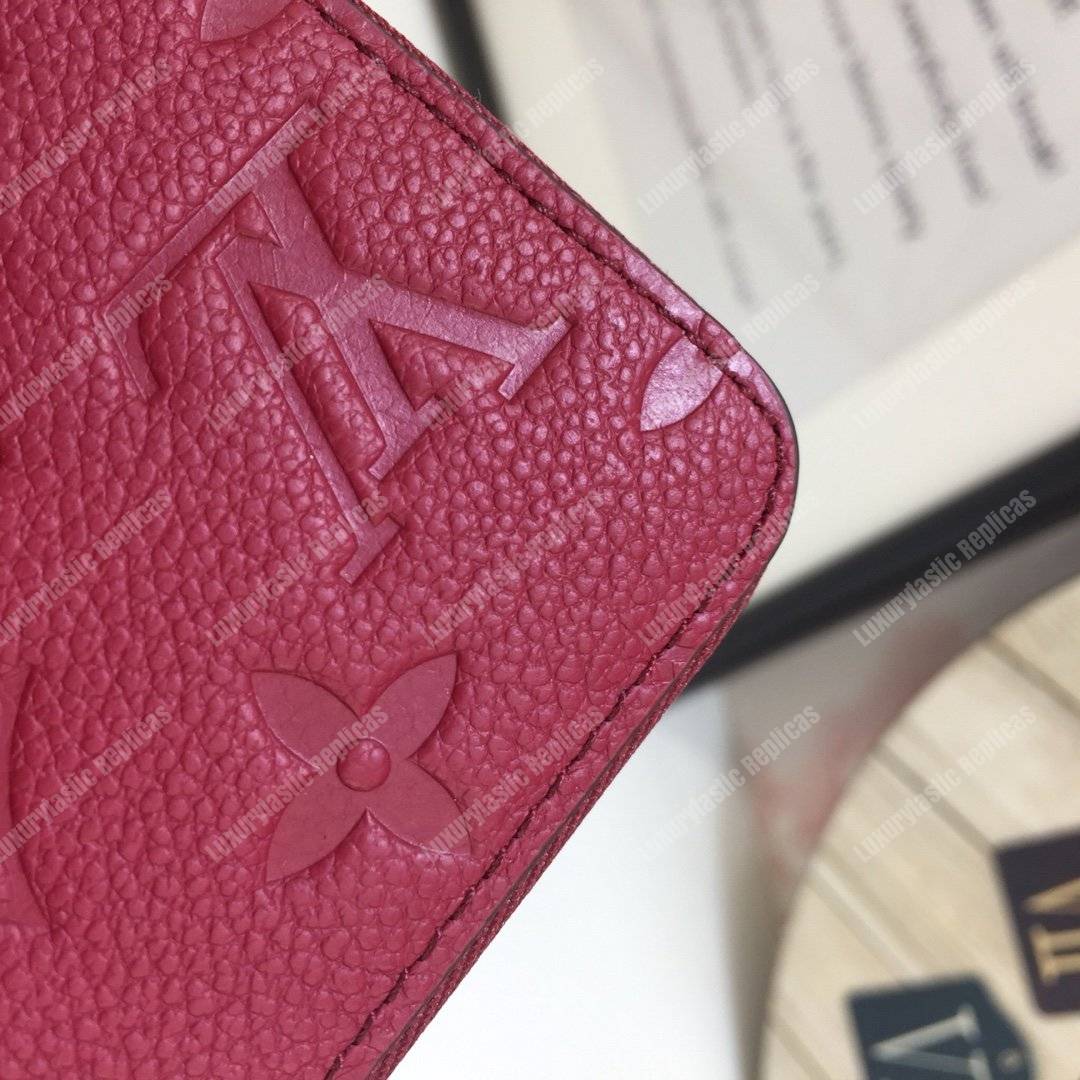 LV Clemence Wallet Monogram Empreinte Leather Aurore