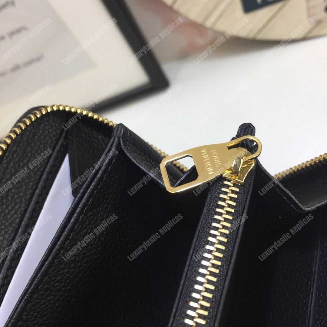 LV Clemence Wallet Monogram Empreinte Leather Noir