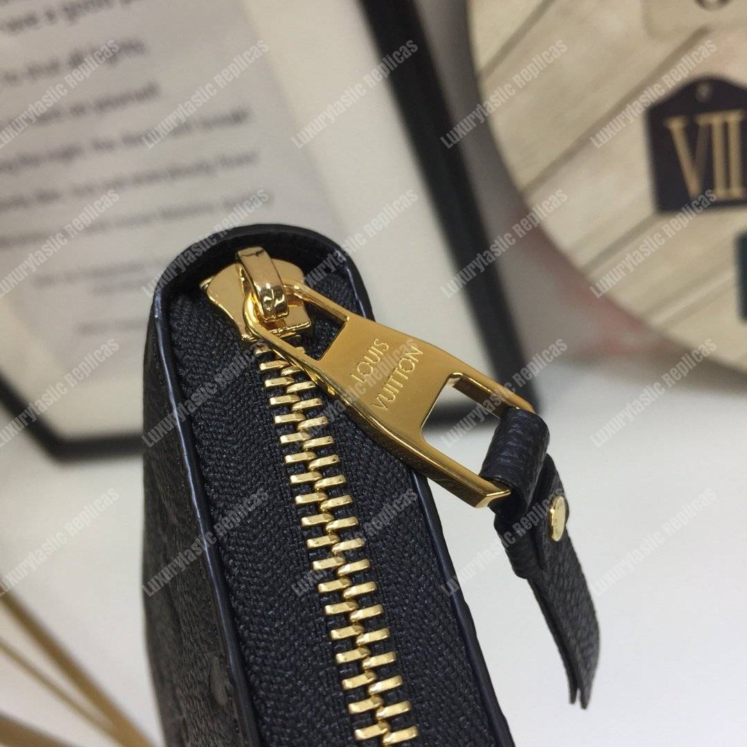 LV Clemence Wallet Monogram Empreinte Leather Noir