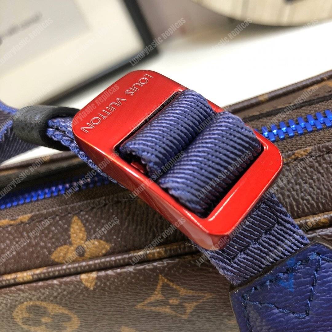 LV Monogram Brown Blue Outdoor Messenger Bag