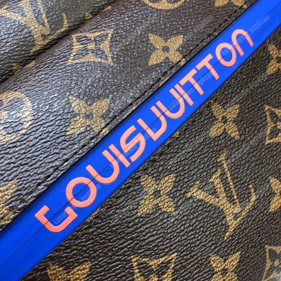 LV Monogram Brown Blue Outdoor Messenger Bag