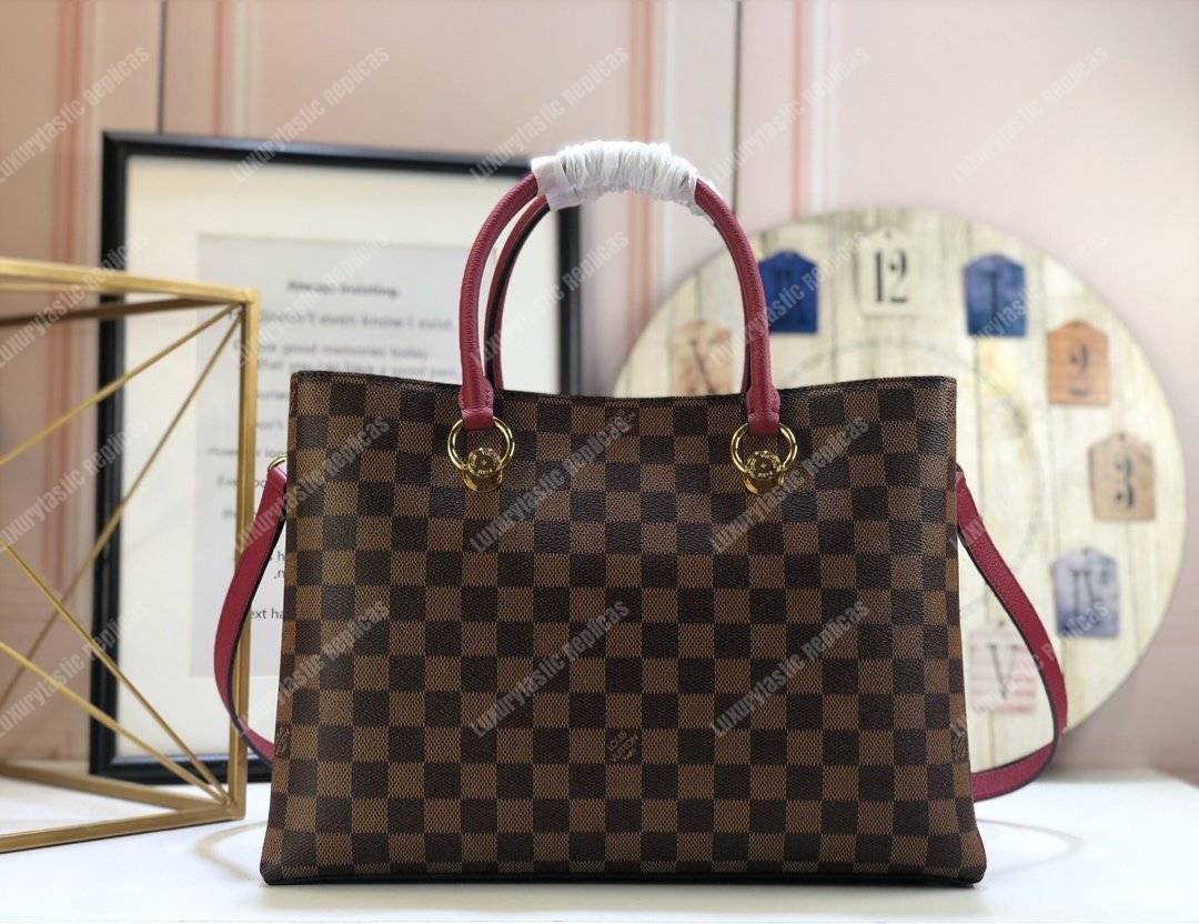 LV Riverside Damier Ebene Lie de Vin