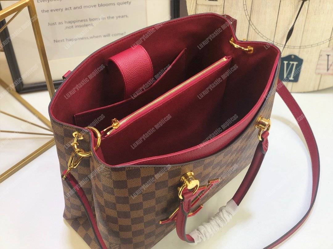 LV Riverside Damier Ebene Lie de Vin