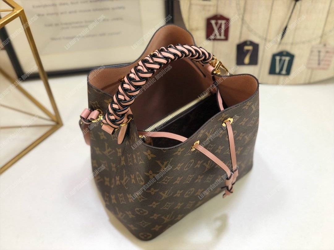 LV NéoNoé Monogram Bucket Bag Rose Ballerine
