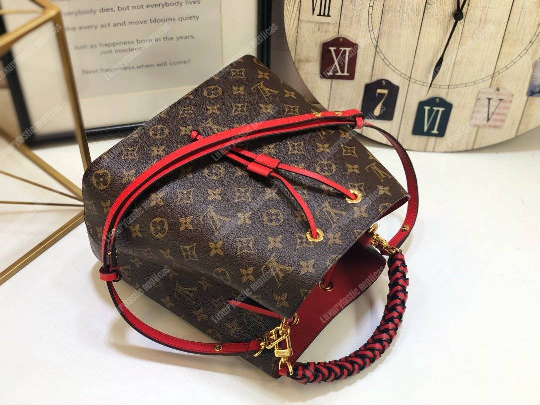 LV NéoNoé Monogram Bucket Bag Coquelicot Red