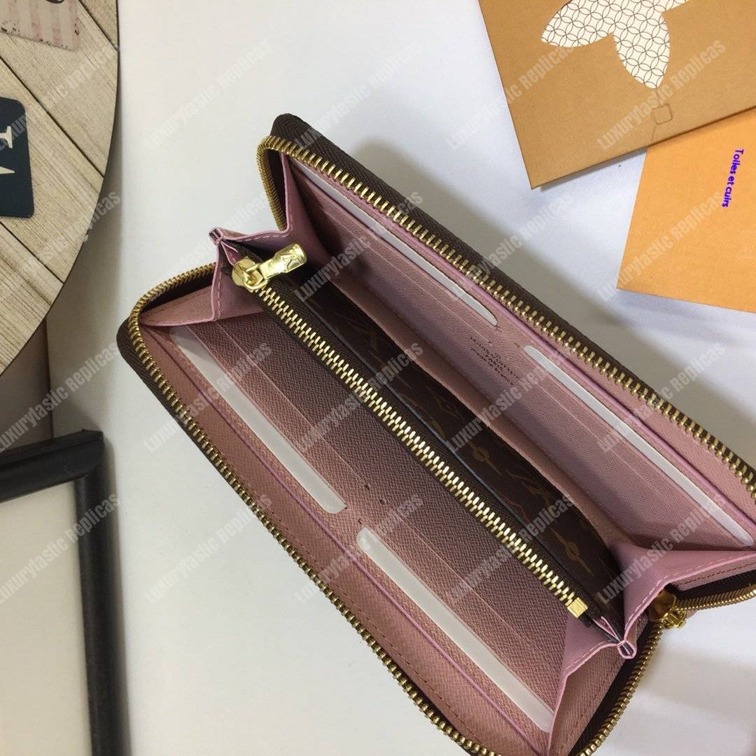 LV Clemence Wallet Monogram Rose Ballerine