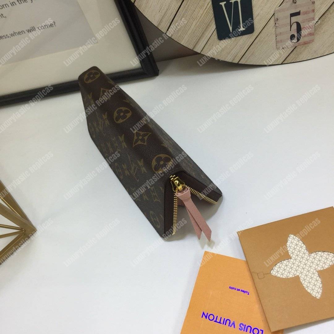 LV Clemence Wallet Monogram Rose Ballerine