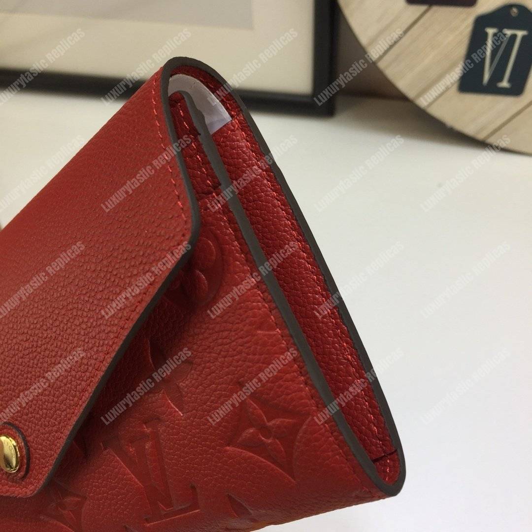 LV Sarah Wallet Monogram Empreinte Leather Cerise Red