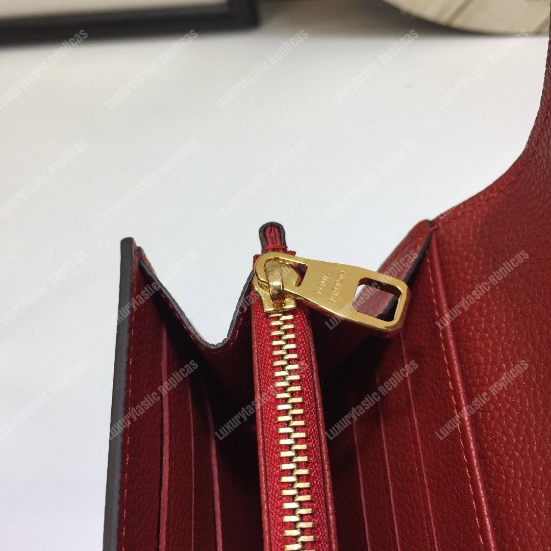LV Sarah Wallet Monogram Empreinte Leather Cerise Red