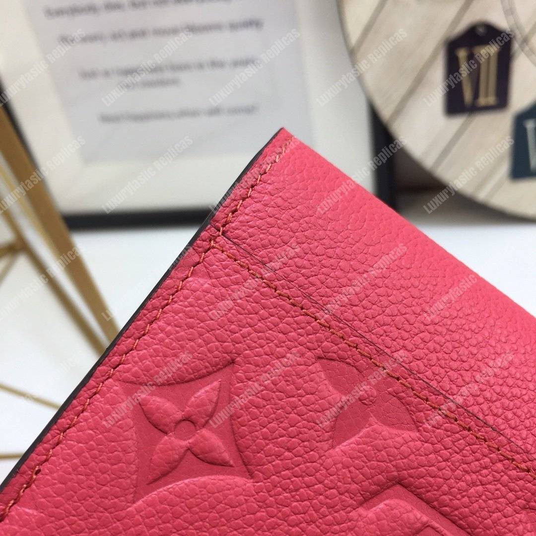 LV Sarah Wallet Monogram Empreinte Leather Scarlet