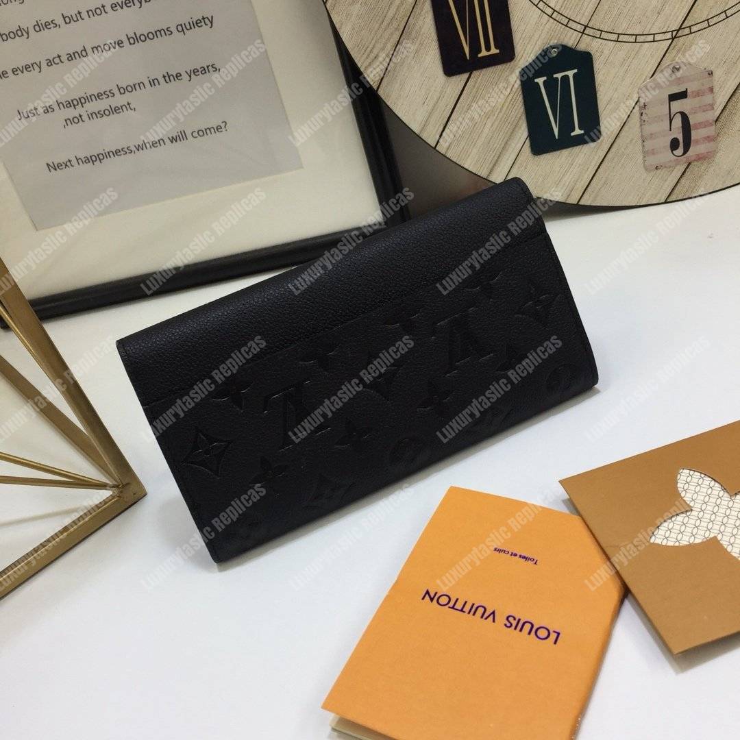 LV Sarah Wallet Monogram Empreinte Leather Black