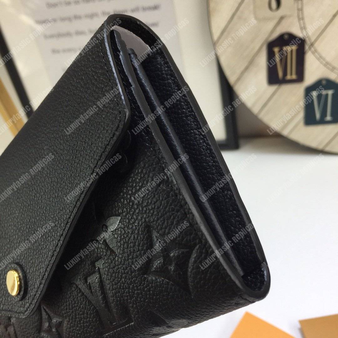LV Sarah Wallet Monogram Empreinte Leather Black