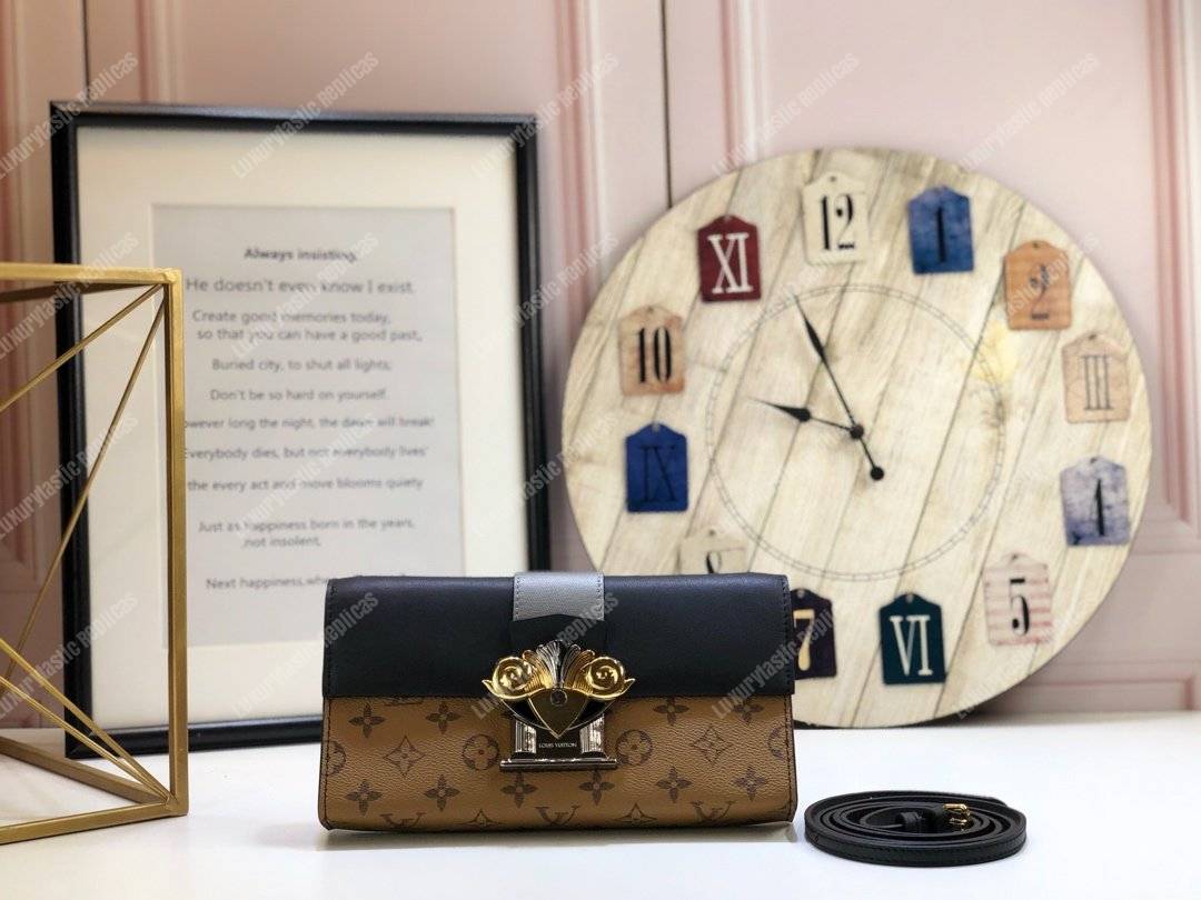 LV Column Clutch Monogram Canvas Black