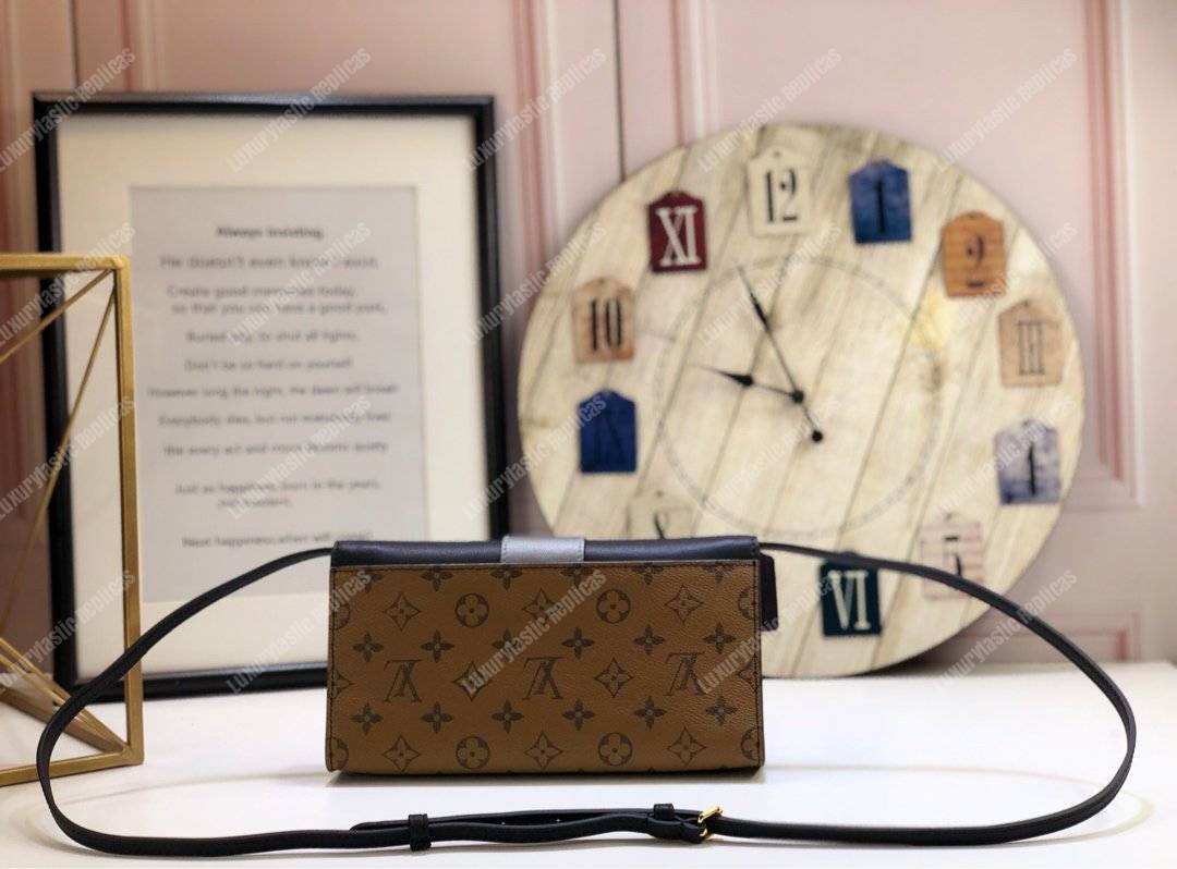 LV Column Clutch Monogram Canvas Black