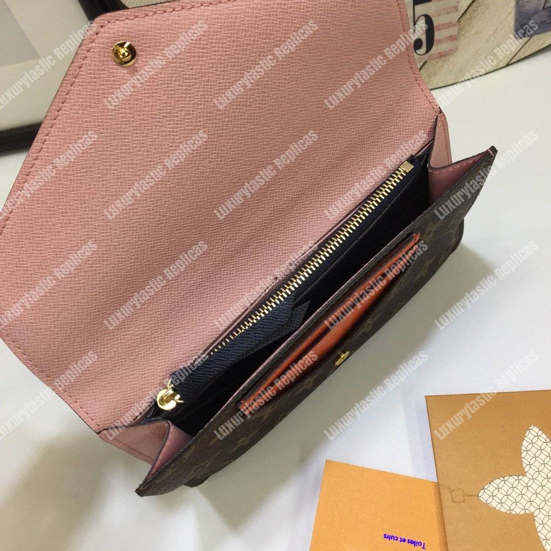 LV Jeanne Wallet Monogram Rose Ballerine Pink