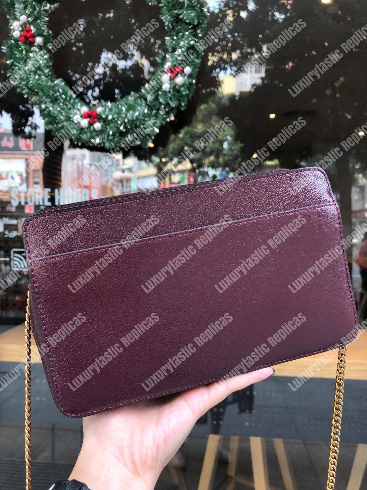 Givenchy Diamond Quilted Leather Crossbody Bag Maroon