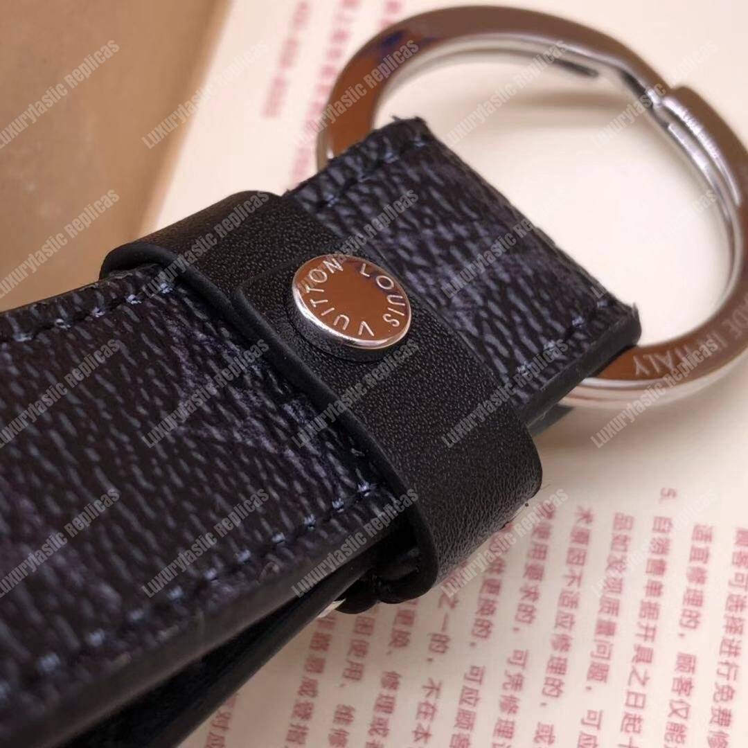 LV Dragonne Key Holder Initial Frames Monogram Eclipse Canvas