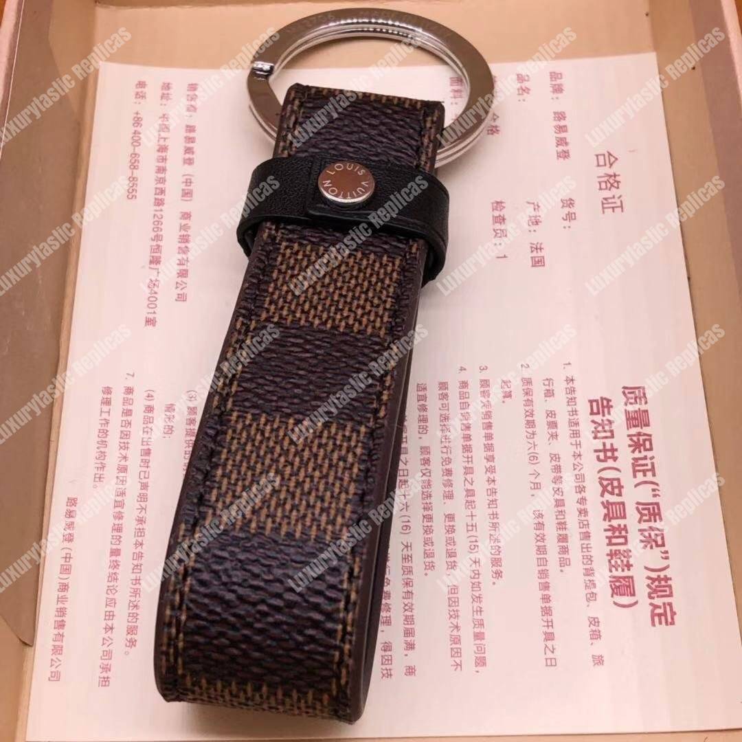 LV Dragonne Key Holder Initial Frames Damier Ebene