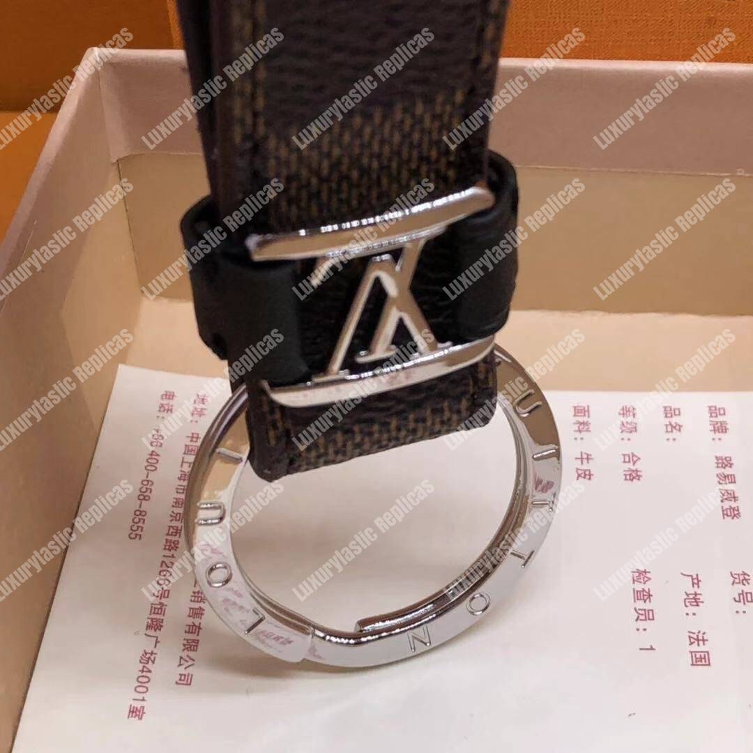 LV Dragonne Key Holder Initial Frames Damier Ebene