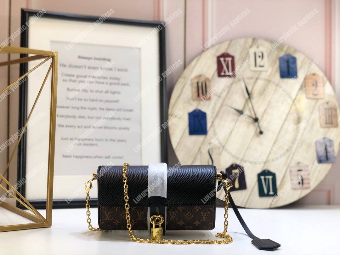 LV Epi Leather Monogram Canvas Glasses Case Bag