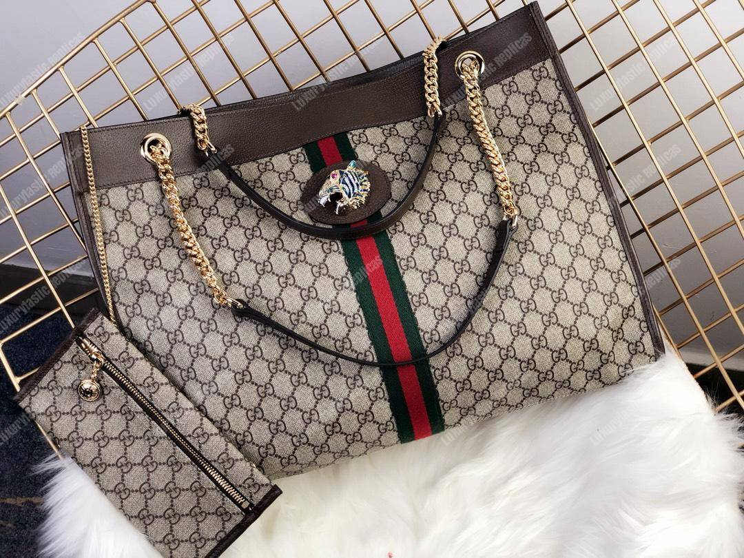 G*u*i exclusive rajah gg tote gg sup*e beige black