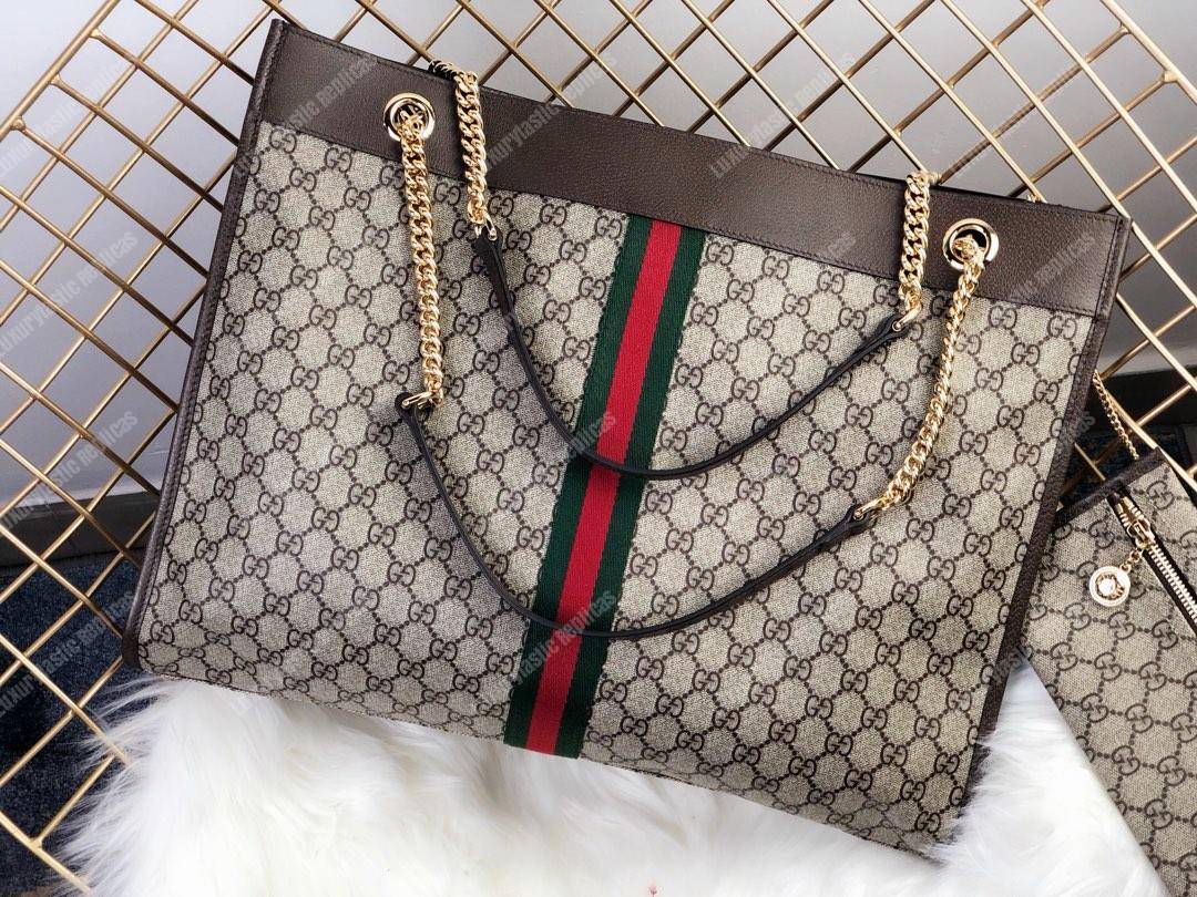 G*u*i exclusive rajah gg tote gg sup*e beige black