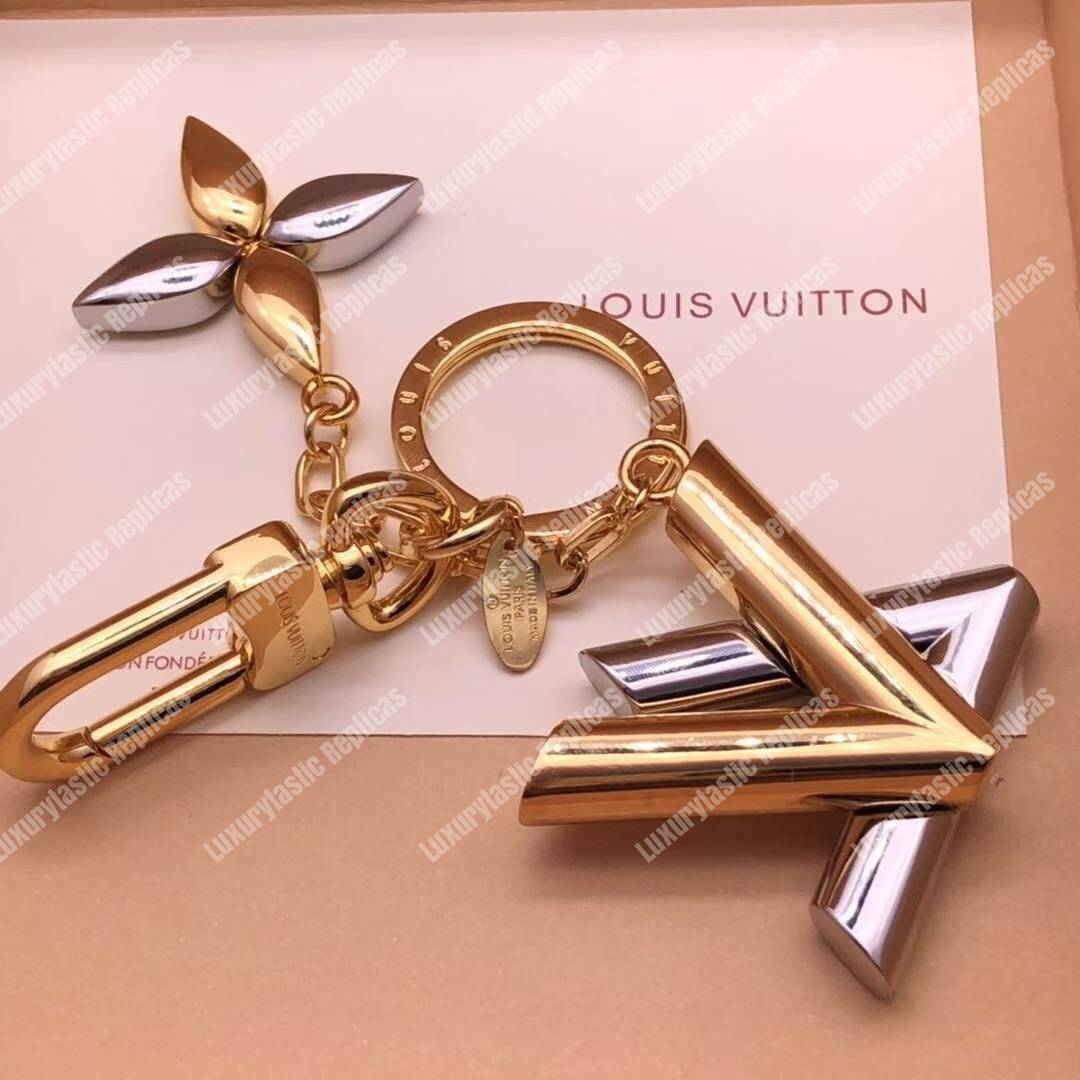 LV Twist Bag Charm Monogram Flower Silver Gold
