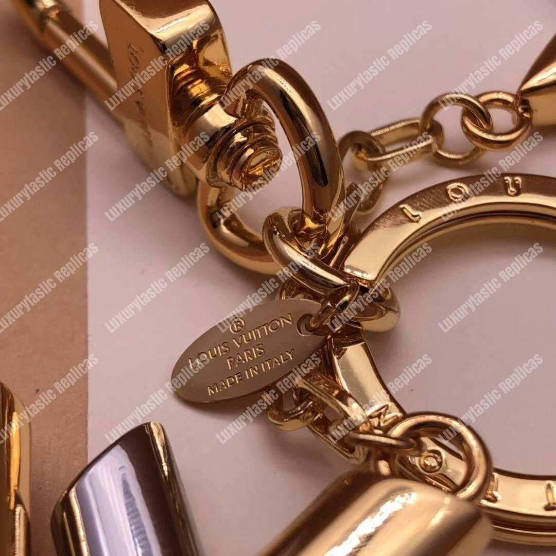 LV Twist Bag Charm Monogram Flower Silver Gold