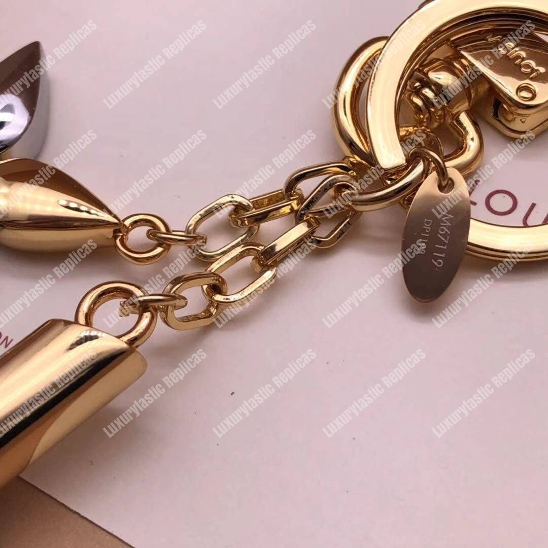 LV Twist Bag Charm Monogram Flower Silver Gold