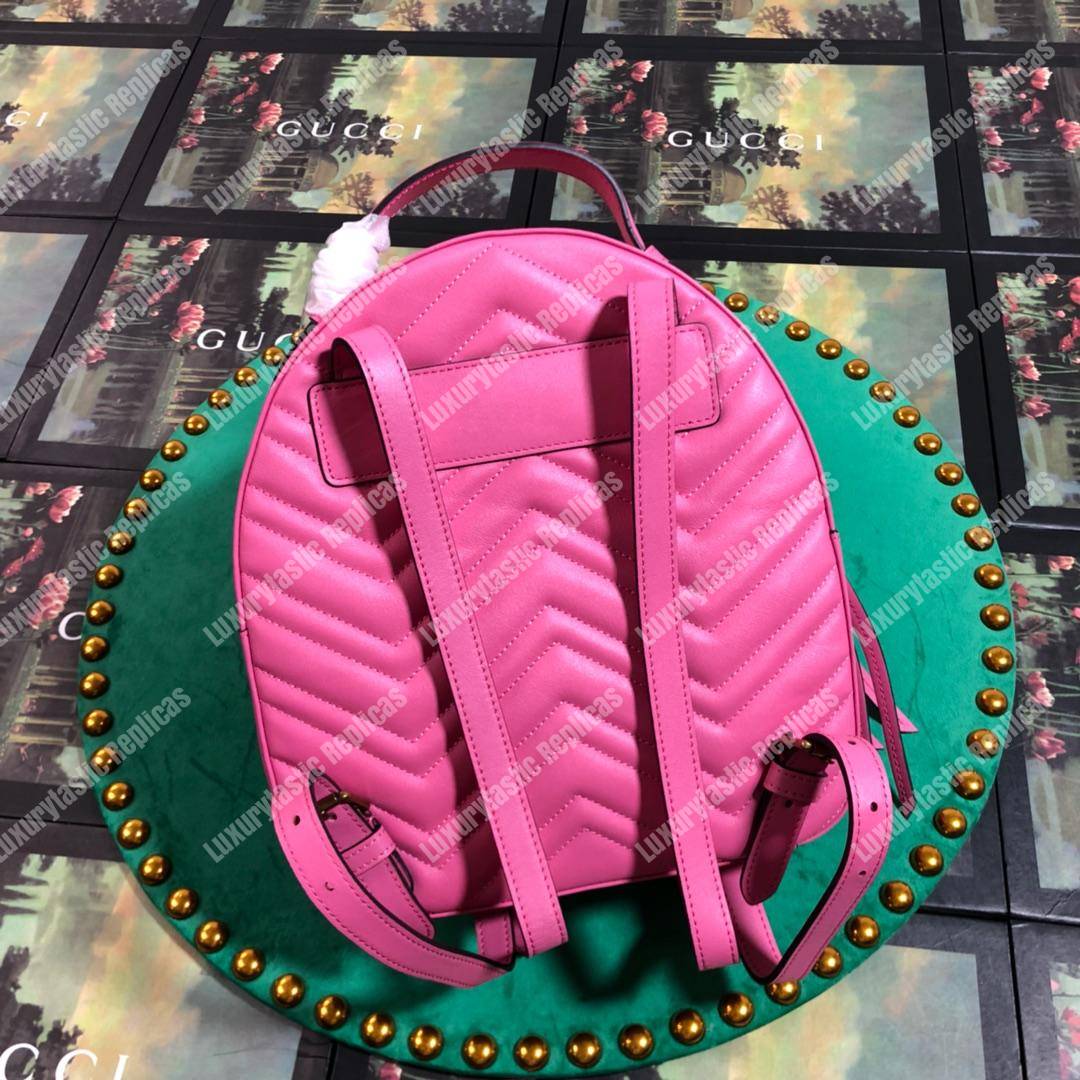 G*u*i gg marmont quilted leather backpack magenta