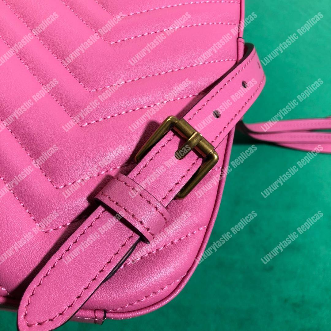G*u*i gg marmont quilted leather backpack magenta