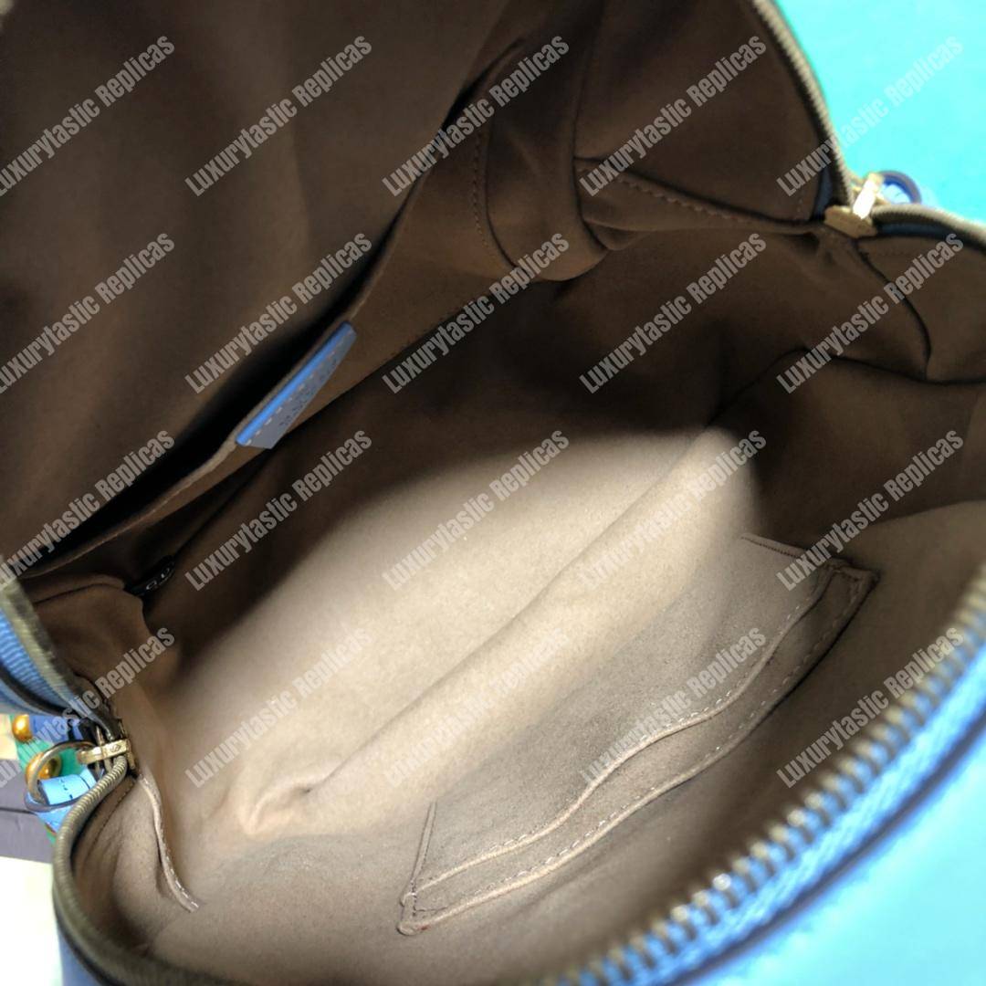 G*u*i gg marmont quilted leather backpack blue