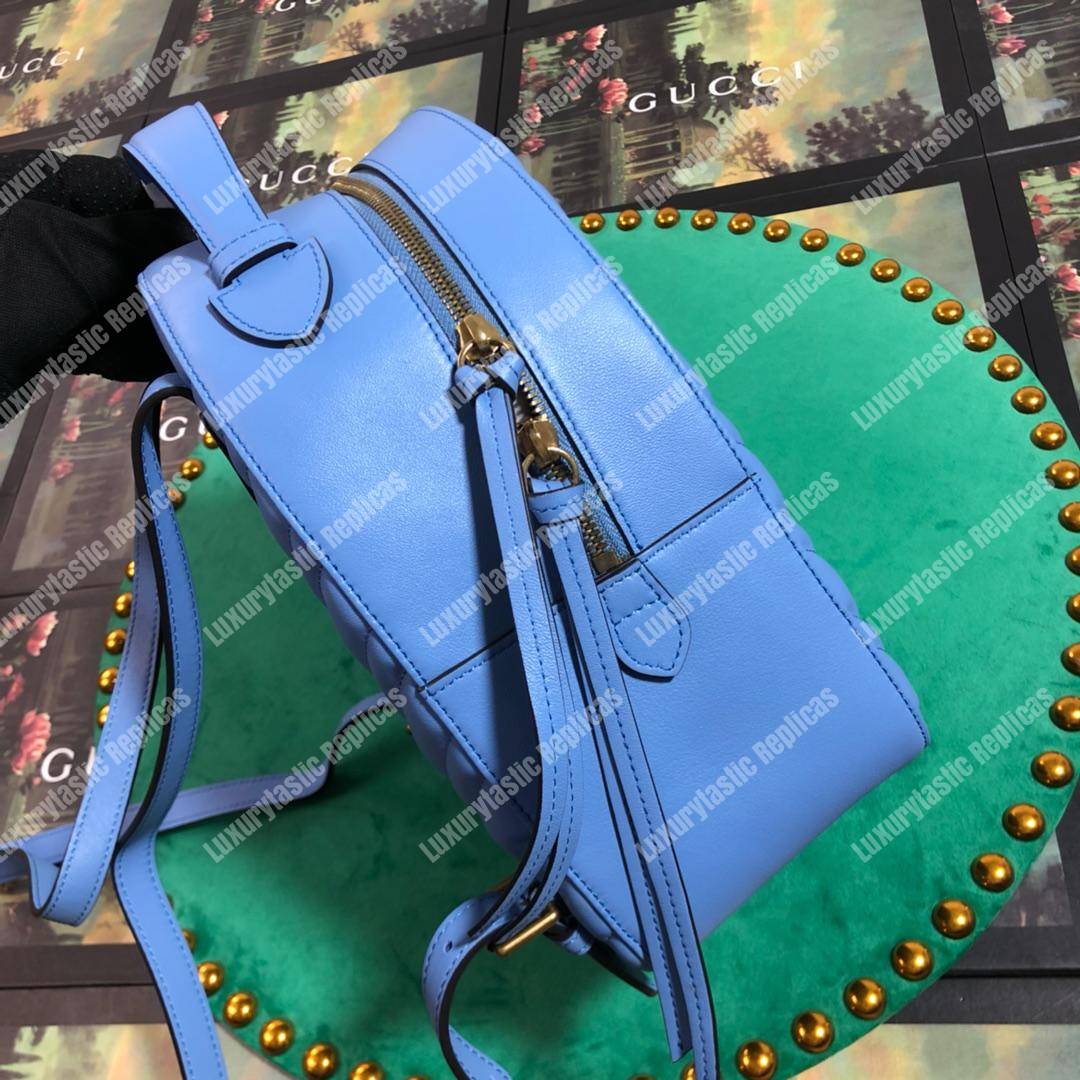 G*u*i gg marmont quilted leather backpack blue