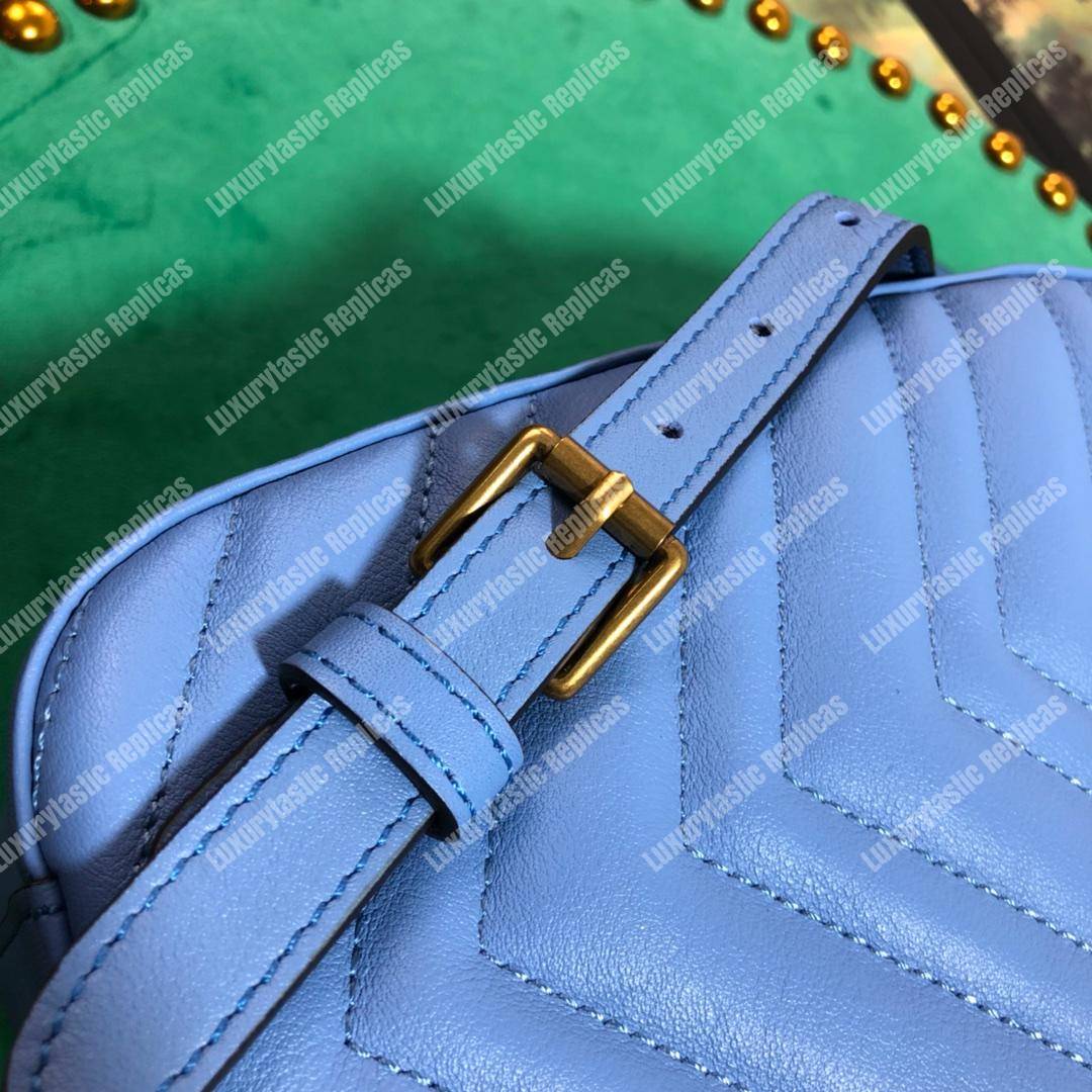 G*u*i gg marmont quilted leather backpack blue