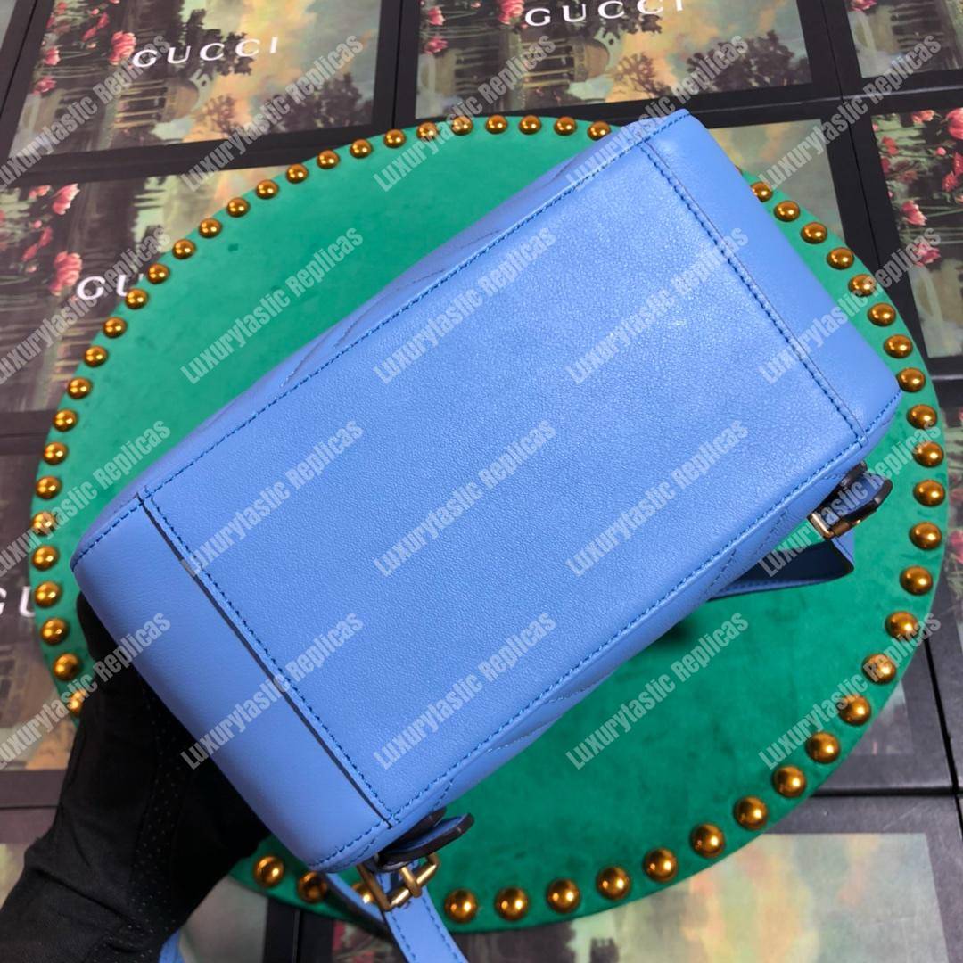 G*u*i gg marmont quilted leather backpack blue