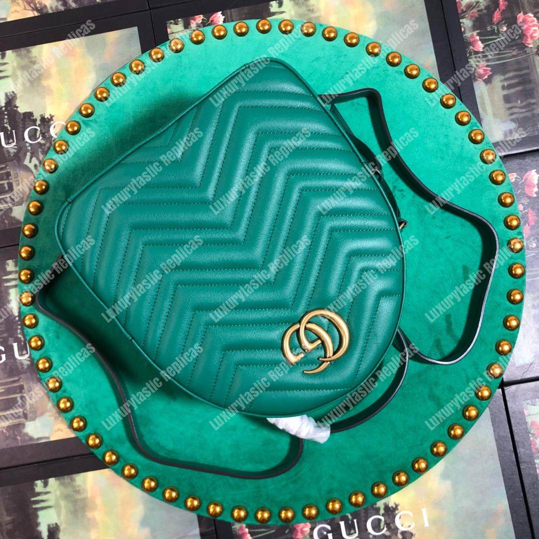 G*u*i gg marmont quilted leather backpack green