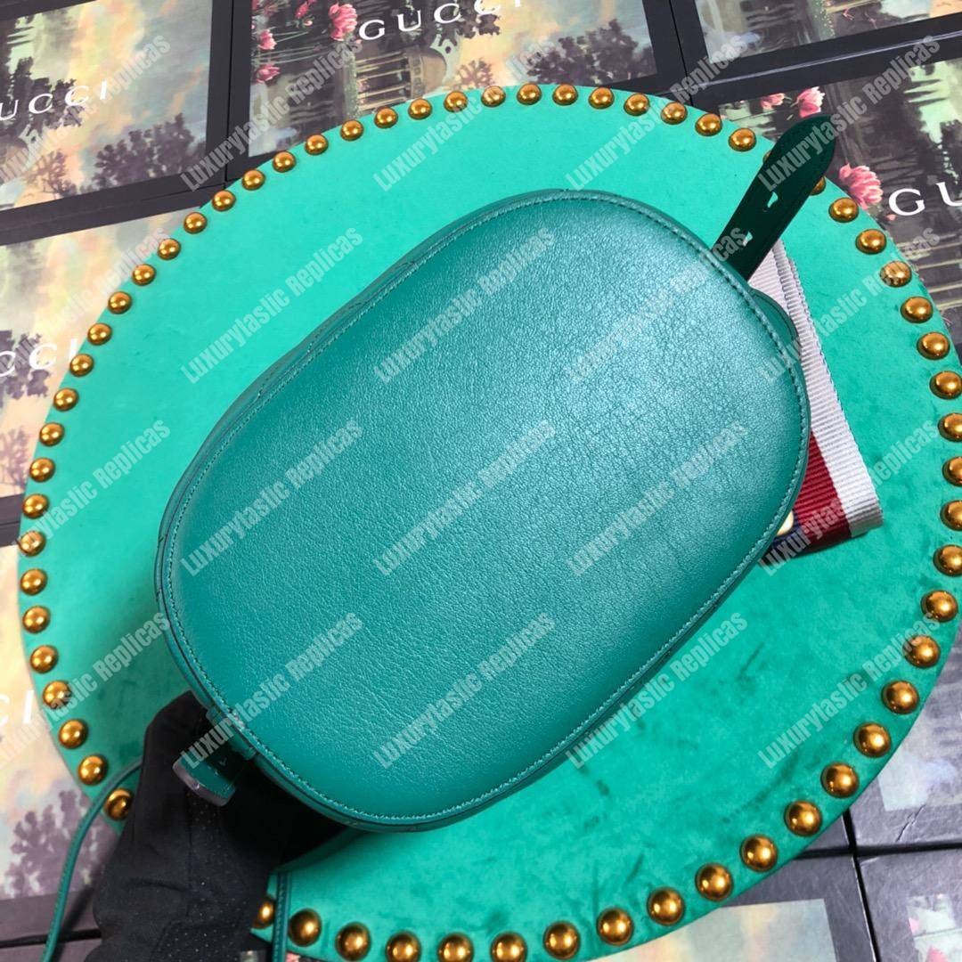 G*u*i gg marmont chevron leather bucket bag emerald green